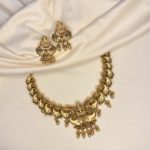 Temple necklace set with earrings