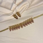 Choker set with rubypink earrings