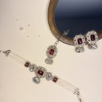 Dark red Choker set