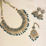 Emerald blue necklace set