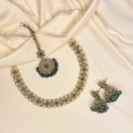 Green simple necklace set