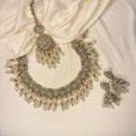 Mint and rose necklace set