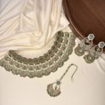 Green Necklace set with earrings