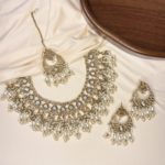 Champagne necklace set with earrings
