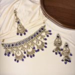 Purple necklace set with earrings