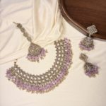 Lila necklace set with earrings