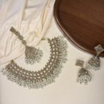 Champagne necklace set with earrings