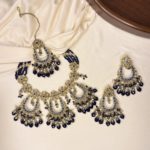 Darkblue necklace set with earrings
