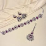 Rubypink choker set with earrings