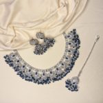 Blue necklace set with earrings