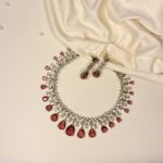 AD red necklace set with earrings