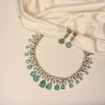 AD mint necklace set with earrings
