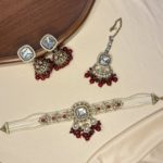 Pearls choker set with jhumka