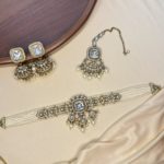Pearls choker set with jhumka