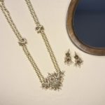 Temple long necklace set with earrings